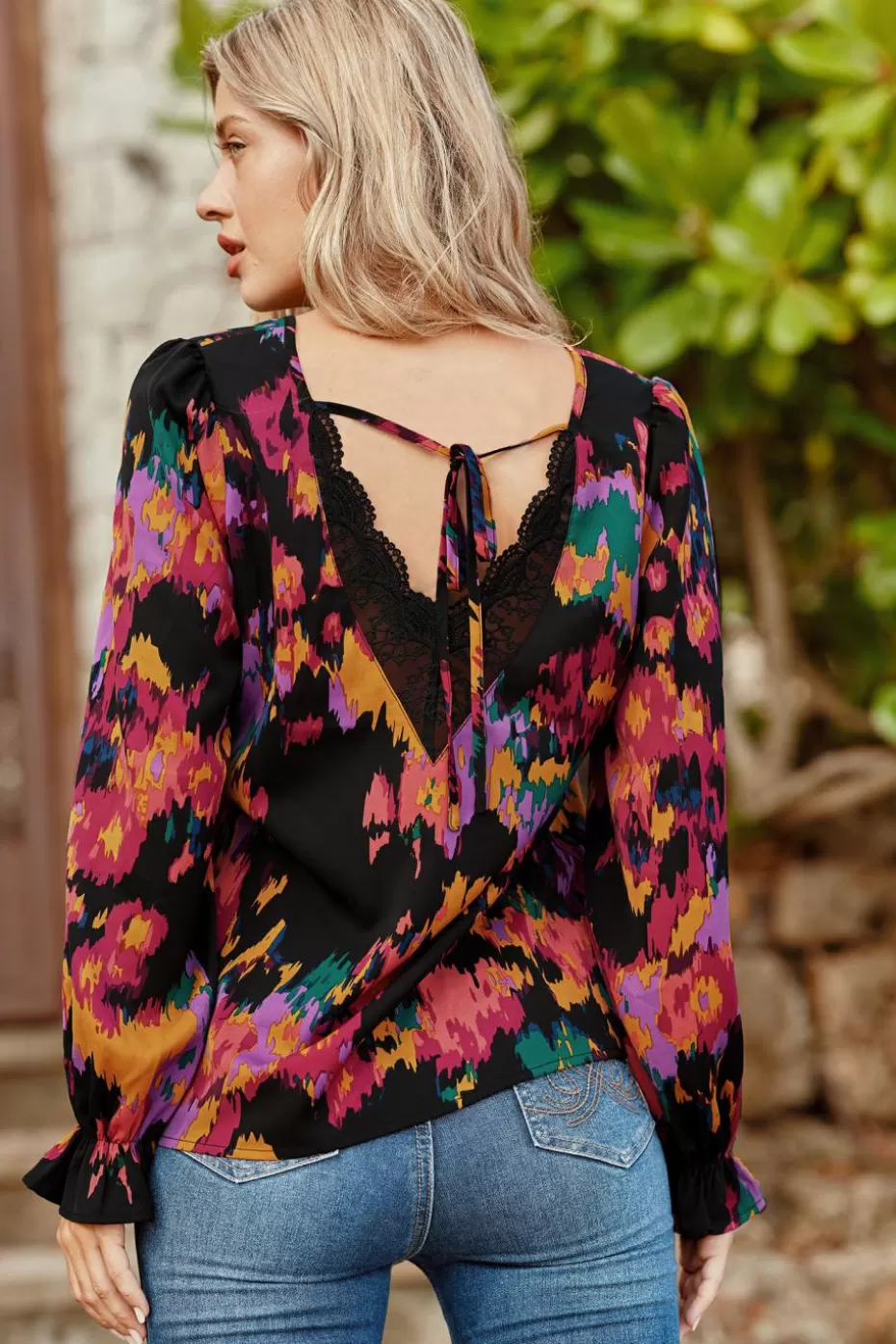 Online Cupshe Abstract Watercolor Blouse Special color-Special color