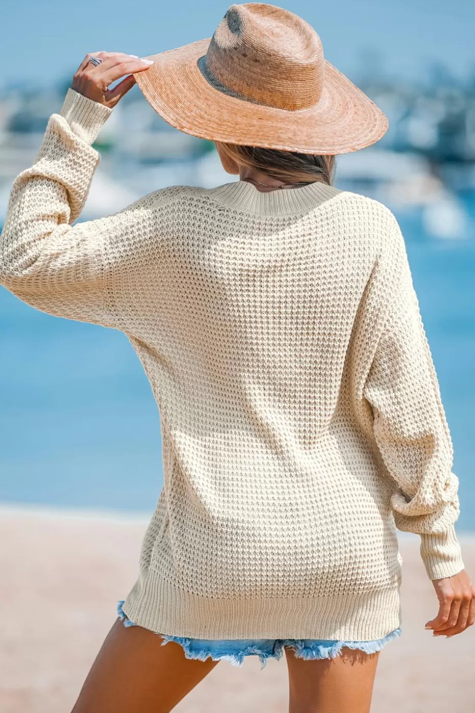 Shop Cupshe Long Sleeve Front Button Cardigan Apricot