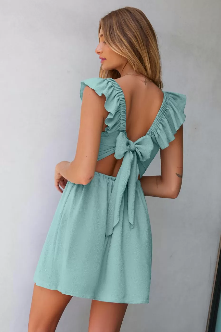 Online Cupshe Backless Midi Dress Aqua