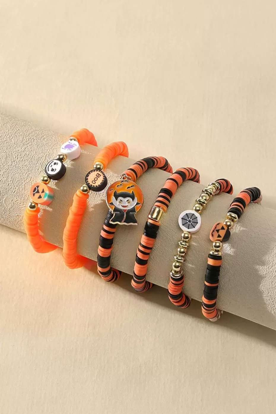 Online Cupshe Beaded Halloween Bracelet Set Orange