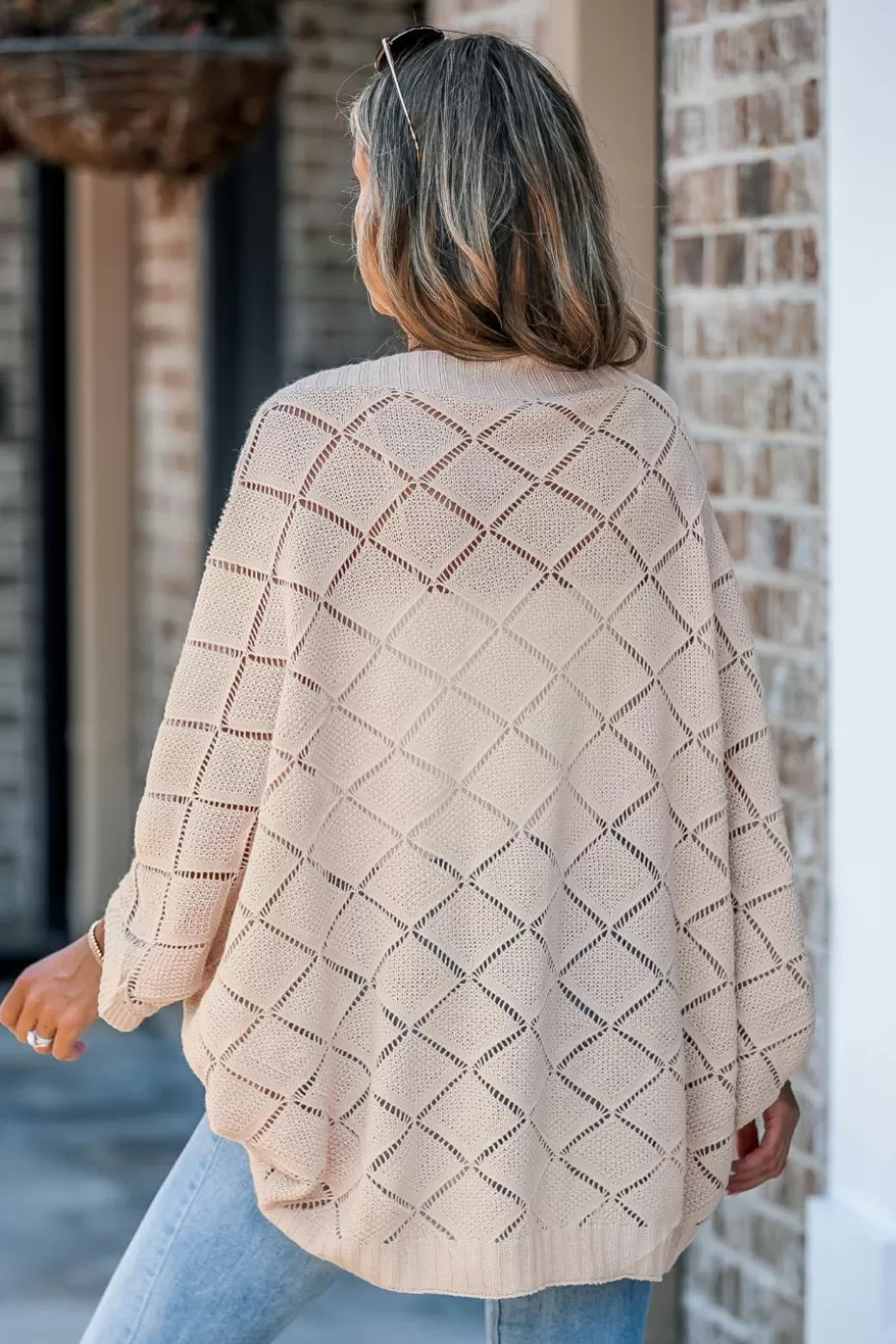 New Cupshe Beige Open Front Dolman Sleeve Cardigan Neutral