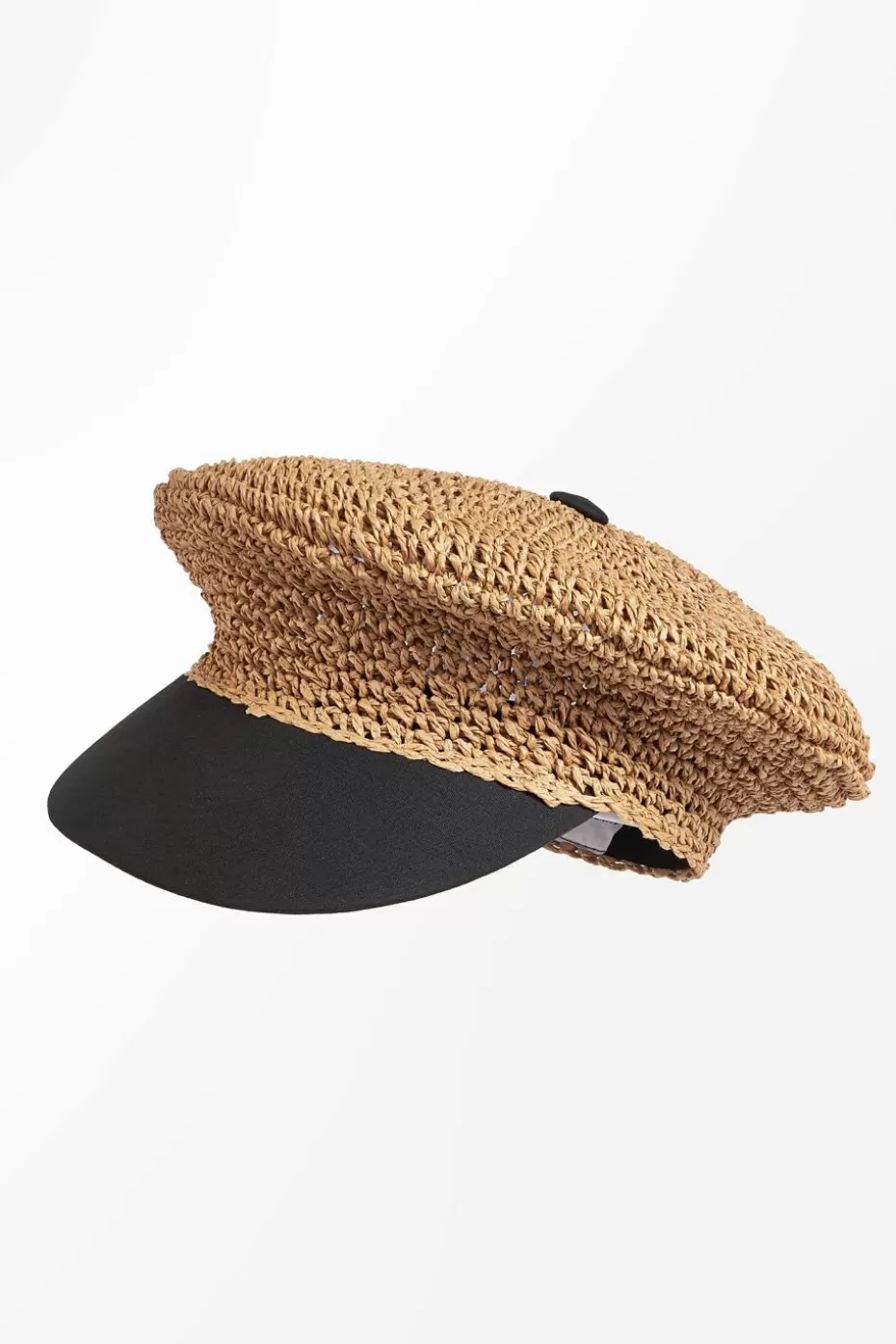 Shop Cupshe Black & Straw Colorblock Pageboy Hat Camel