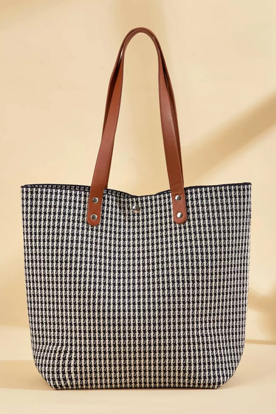 Sale Cupshe & White Houndstooth Bag Black