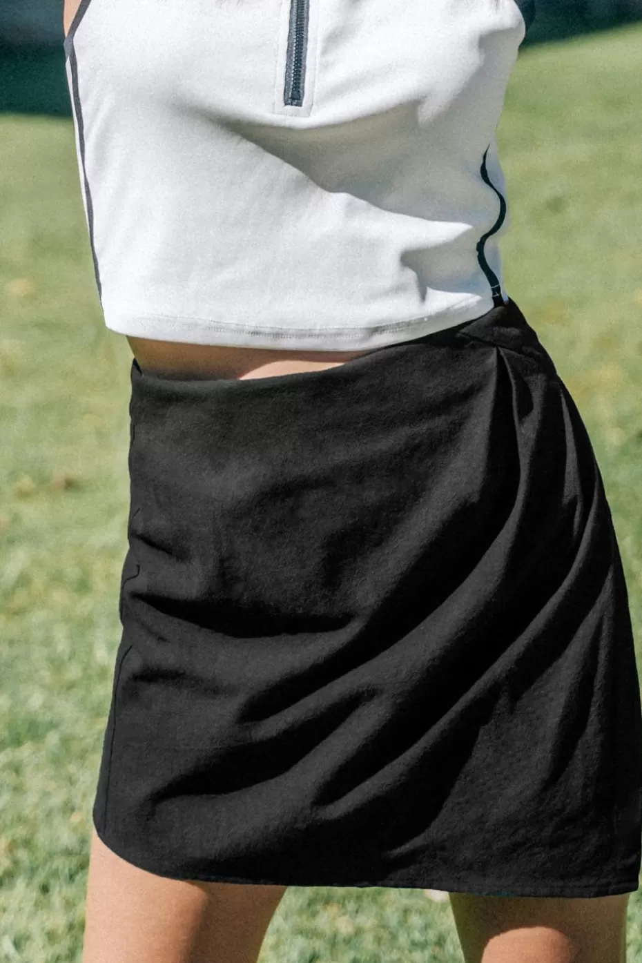 Hot Cupshe Asymmetrical High Waist Skirt Black