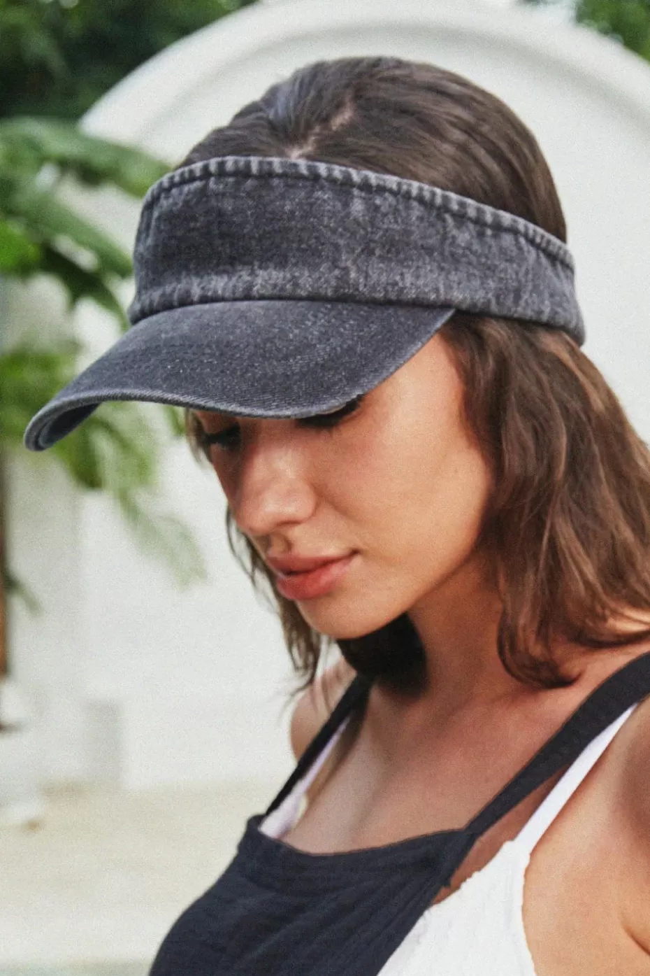 Store Cupshe Denim Visor Black