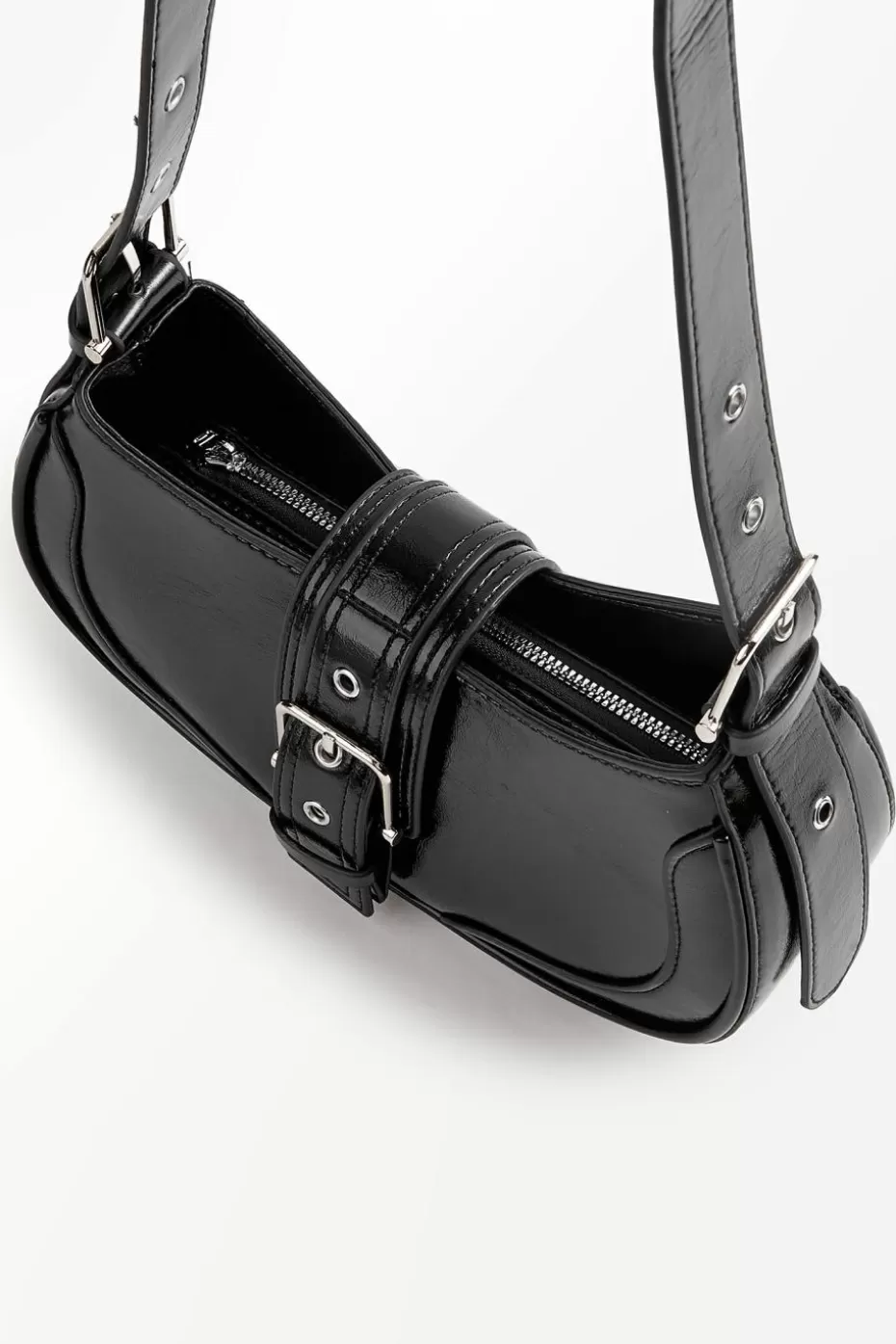 Best Sale Cupshe Faux Leather Buckle Bag Black