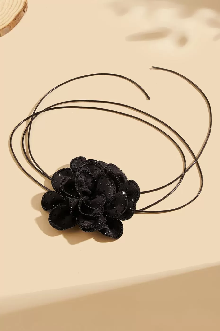 Shop Cupshe Rose Wrap-Around Choker Black