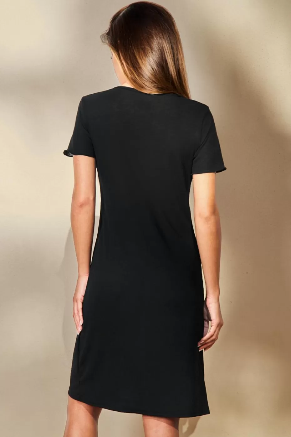 Best Cupshe Short Sleeve Front Button Lounge Dress Black