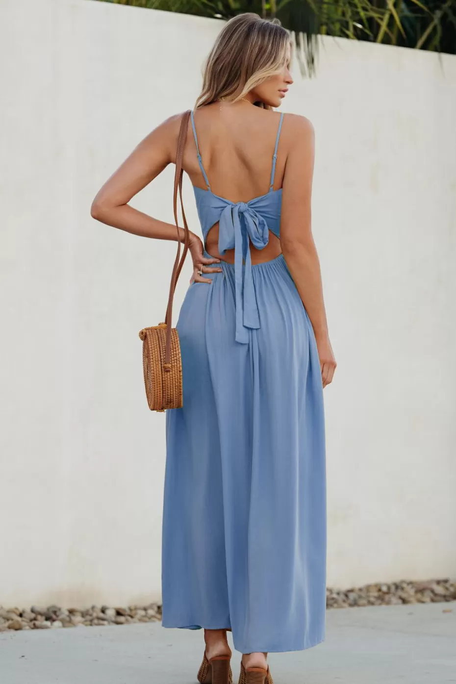 Store Cupshe Front Twist & Keyhole Maxi Dress Blue