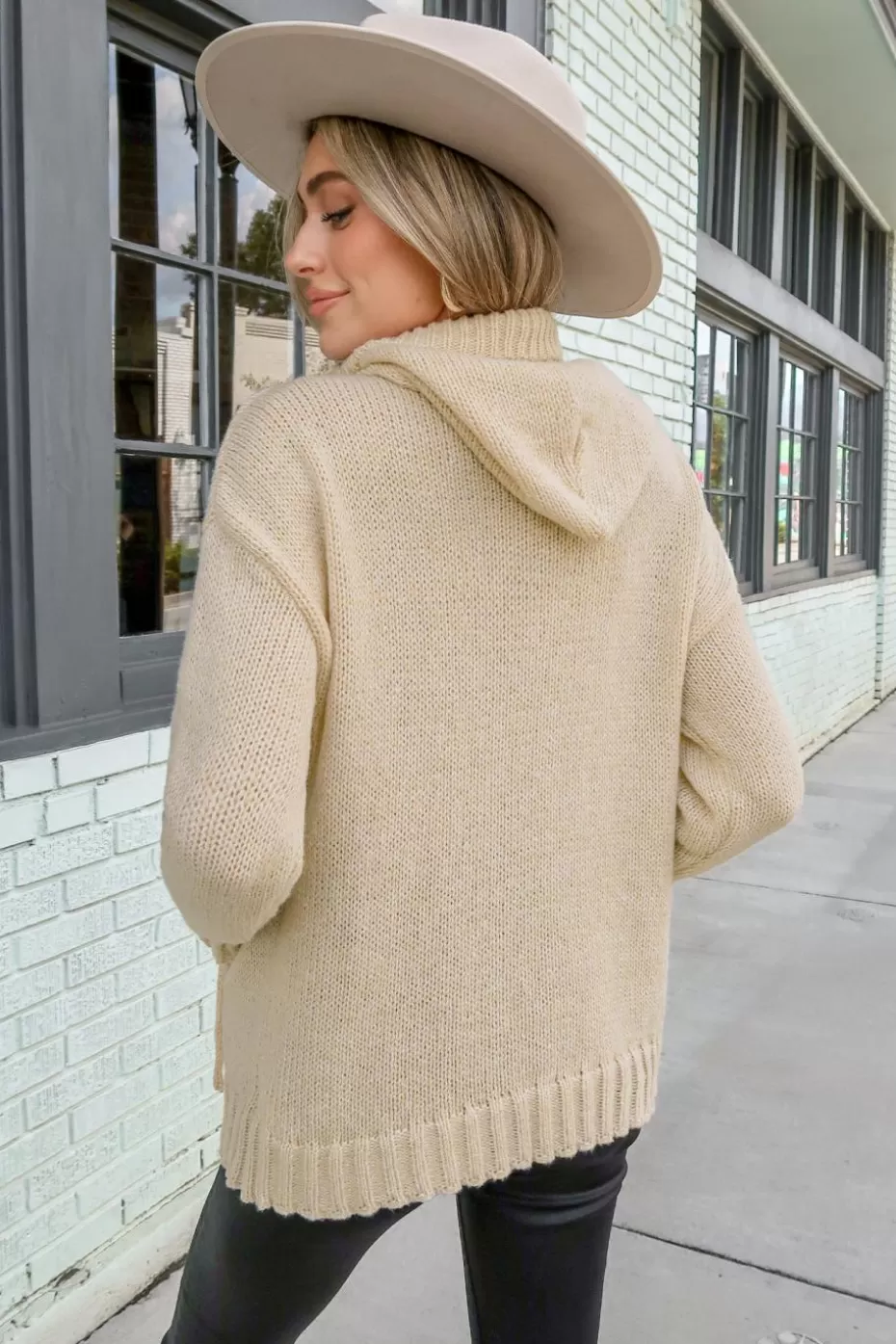 Discount Cupshe Blush Pink Turtleneck Hoodie Khaki