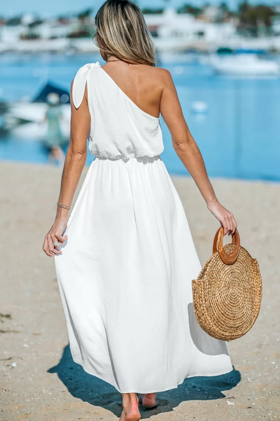 Store Cupshe Breezy Bliss One-Shoulder Cover-Up White-White