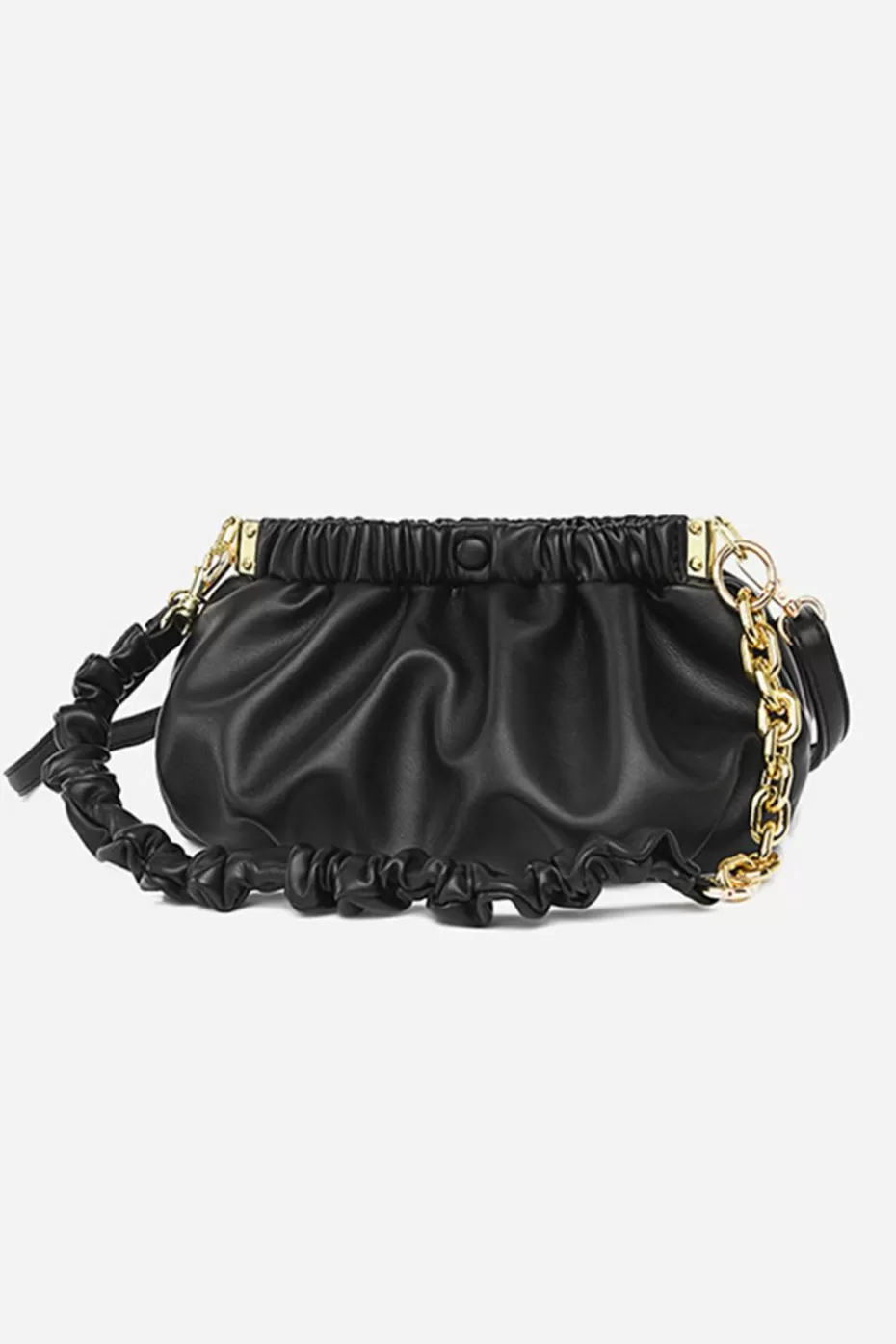 Hot Cupshe Chain Decor Ruched Bag Black