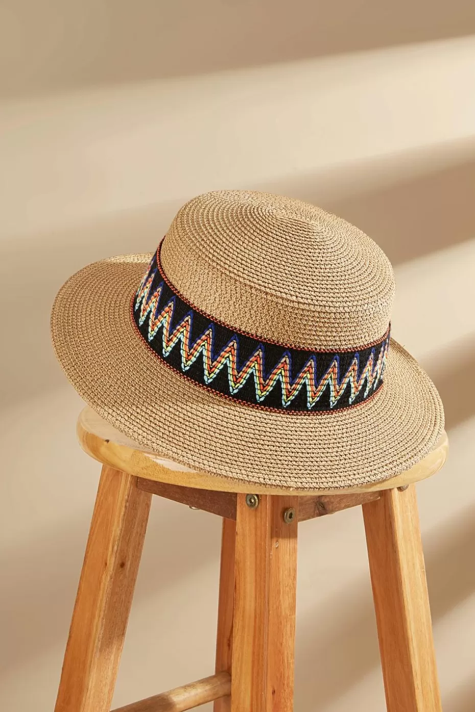Shop Cupshe Chevron Stitching Straw Hat Multi