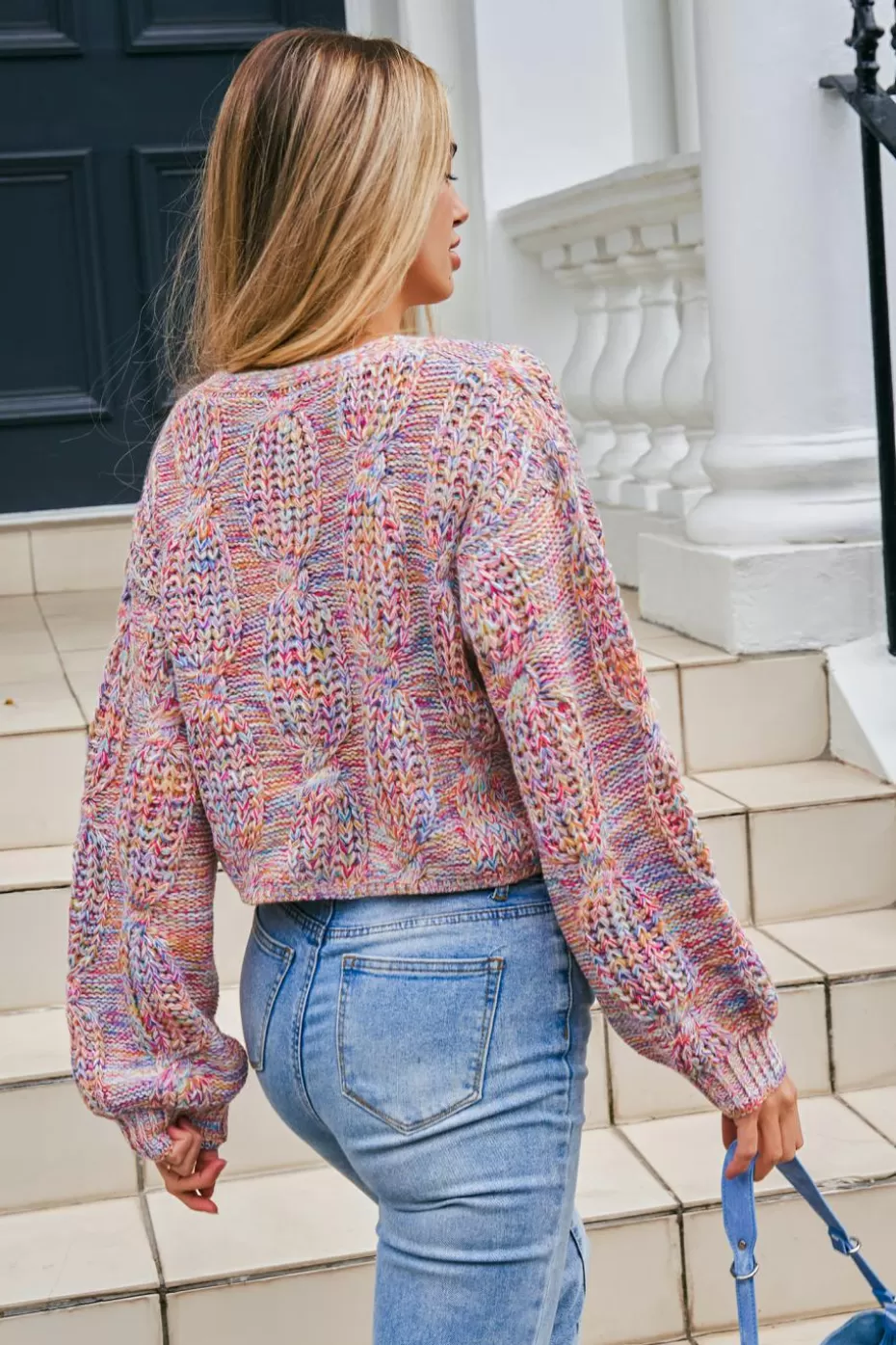 Cheap Cupshe Colorful Long Sleeve Cropped Cardigan Maroon