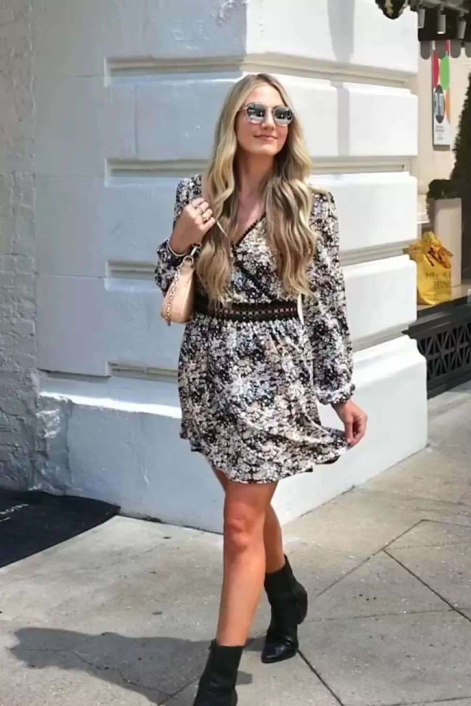 Outlet Cupshe Ditsy Floral Pom Pom Lace Mini Dress Black