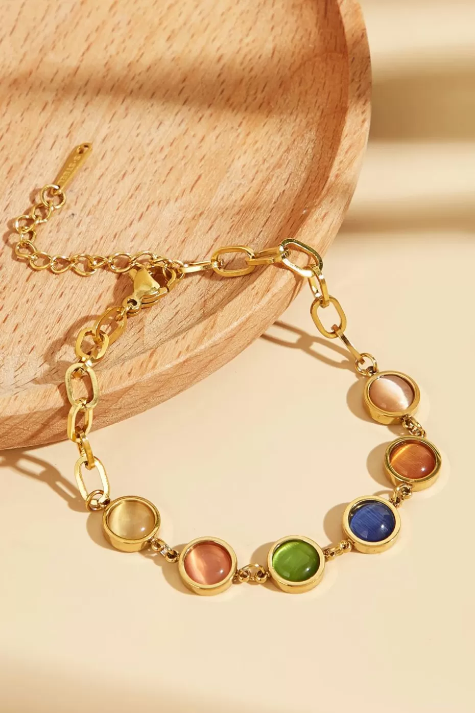 New Cupshe Gold-Tone & Colored Stones Bracelet Multi