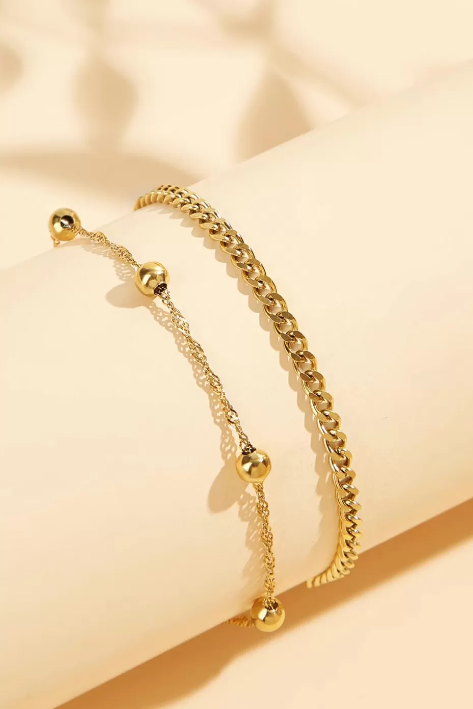 Hot Cupshe Gold-Tone Chainlink Anklet Set Goldenrod