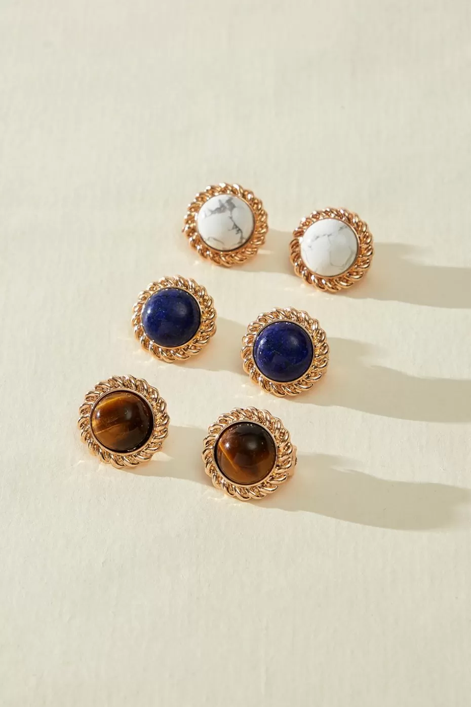 Hot Cupshe Gold-Tone Marbled Earring Set Goldenrod