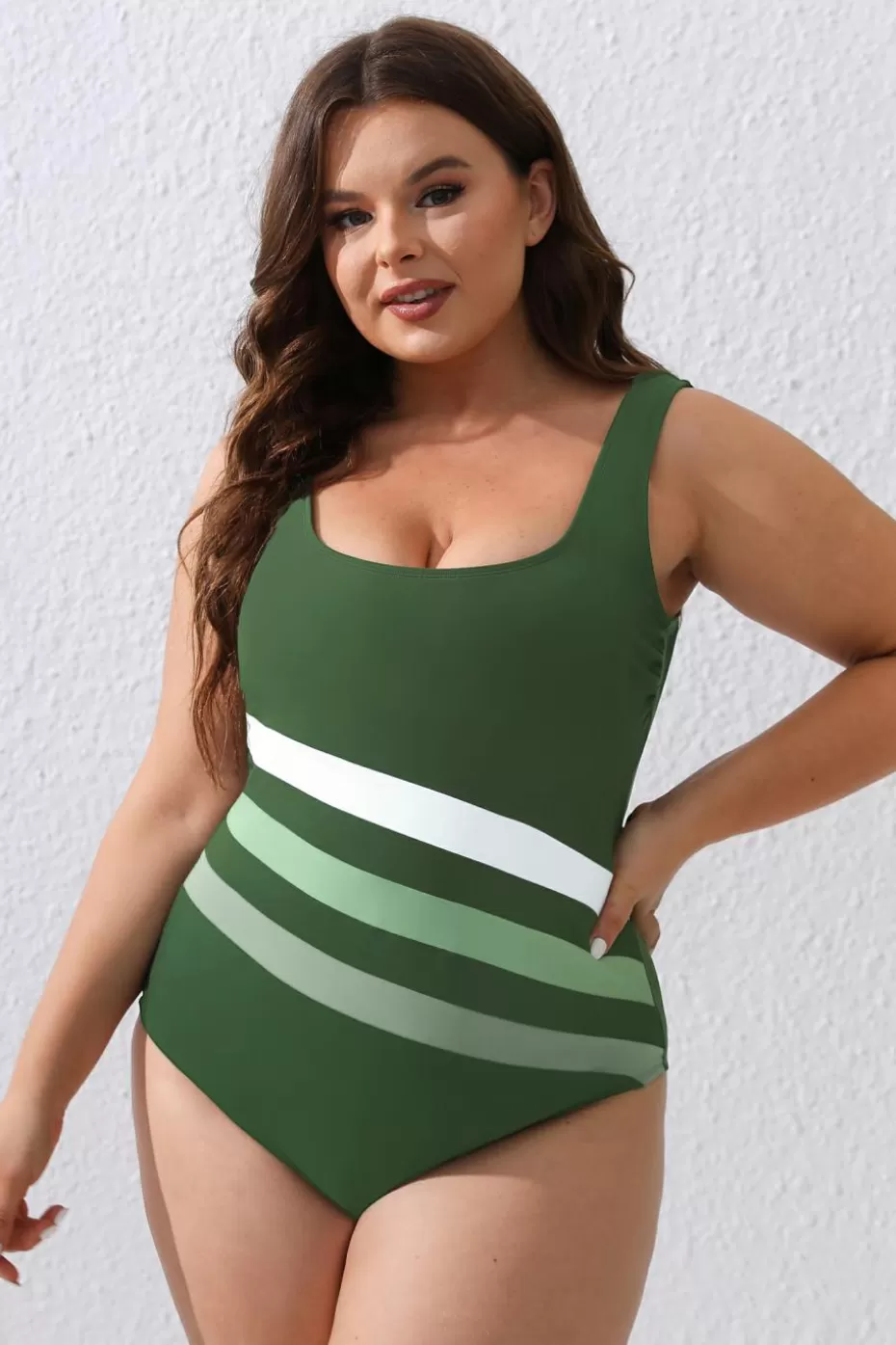 Cheap Cupshe Green Scoop Neck One-Piece Eucalyptus