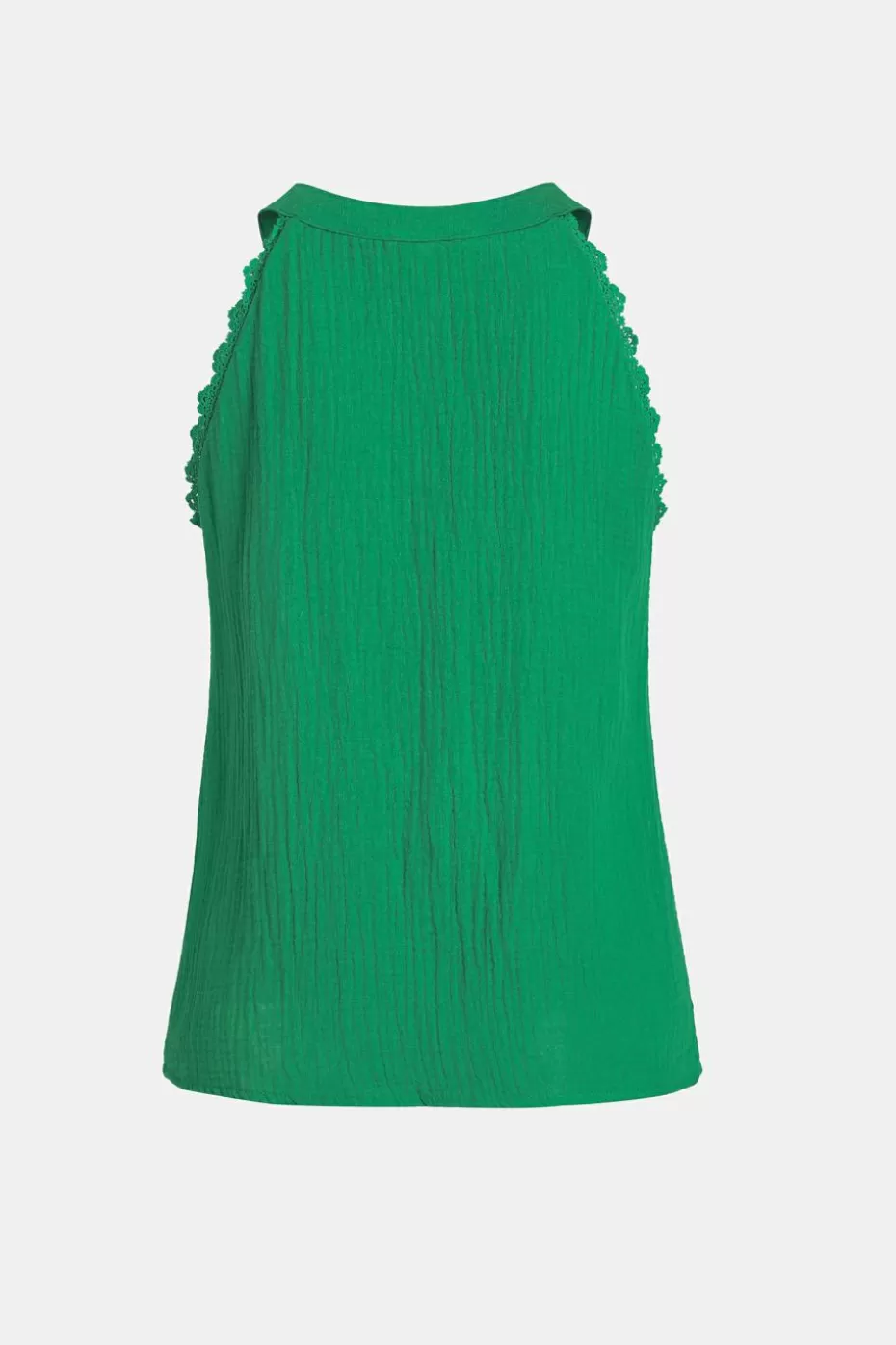 Hot Cupshe Sleeveless V-Neck Lace Trim Top Green