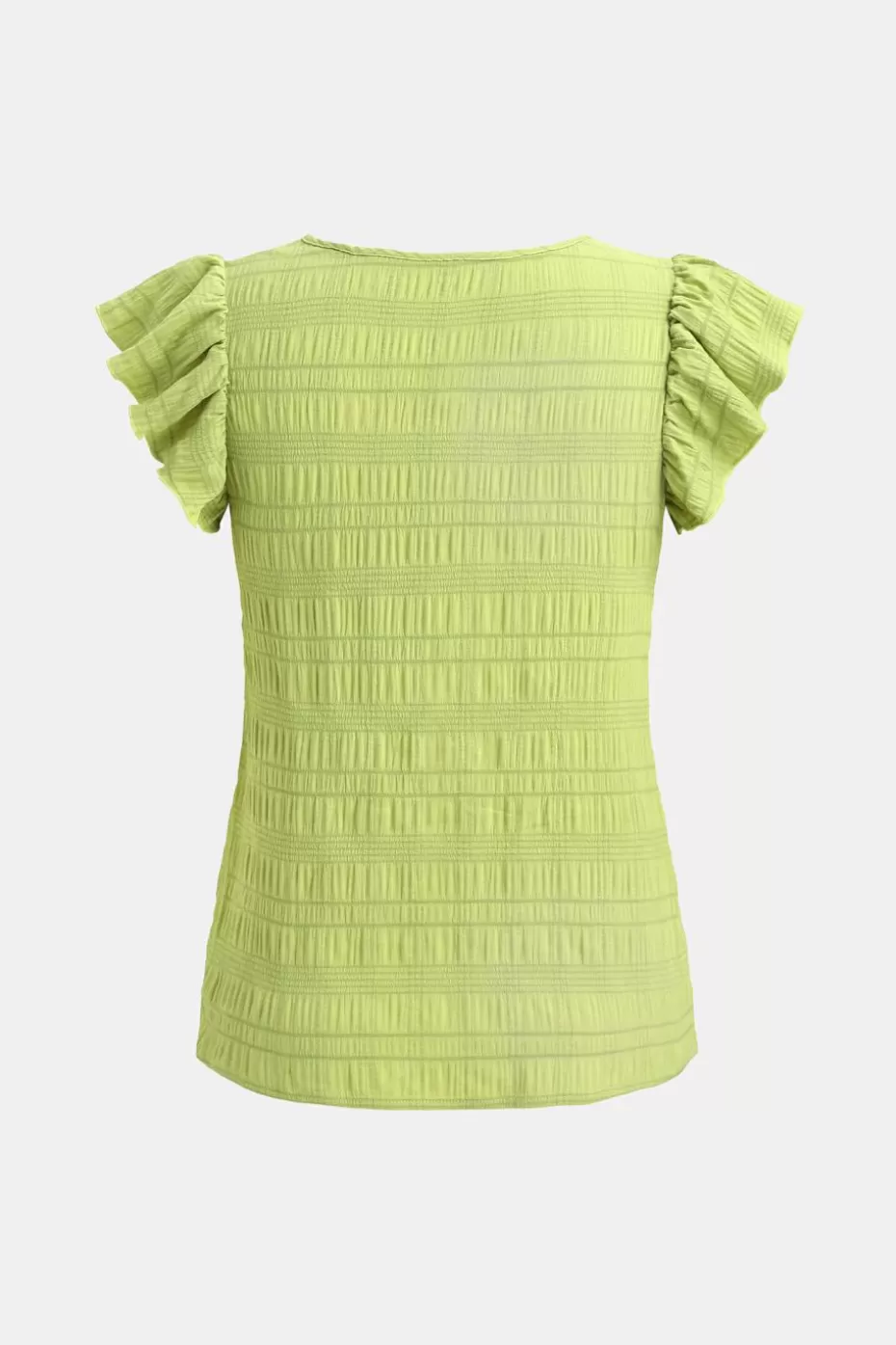 Clearance Cupshe Square Neck Flutter Sleeve Blouse Green