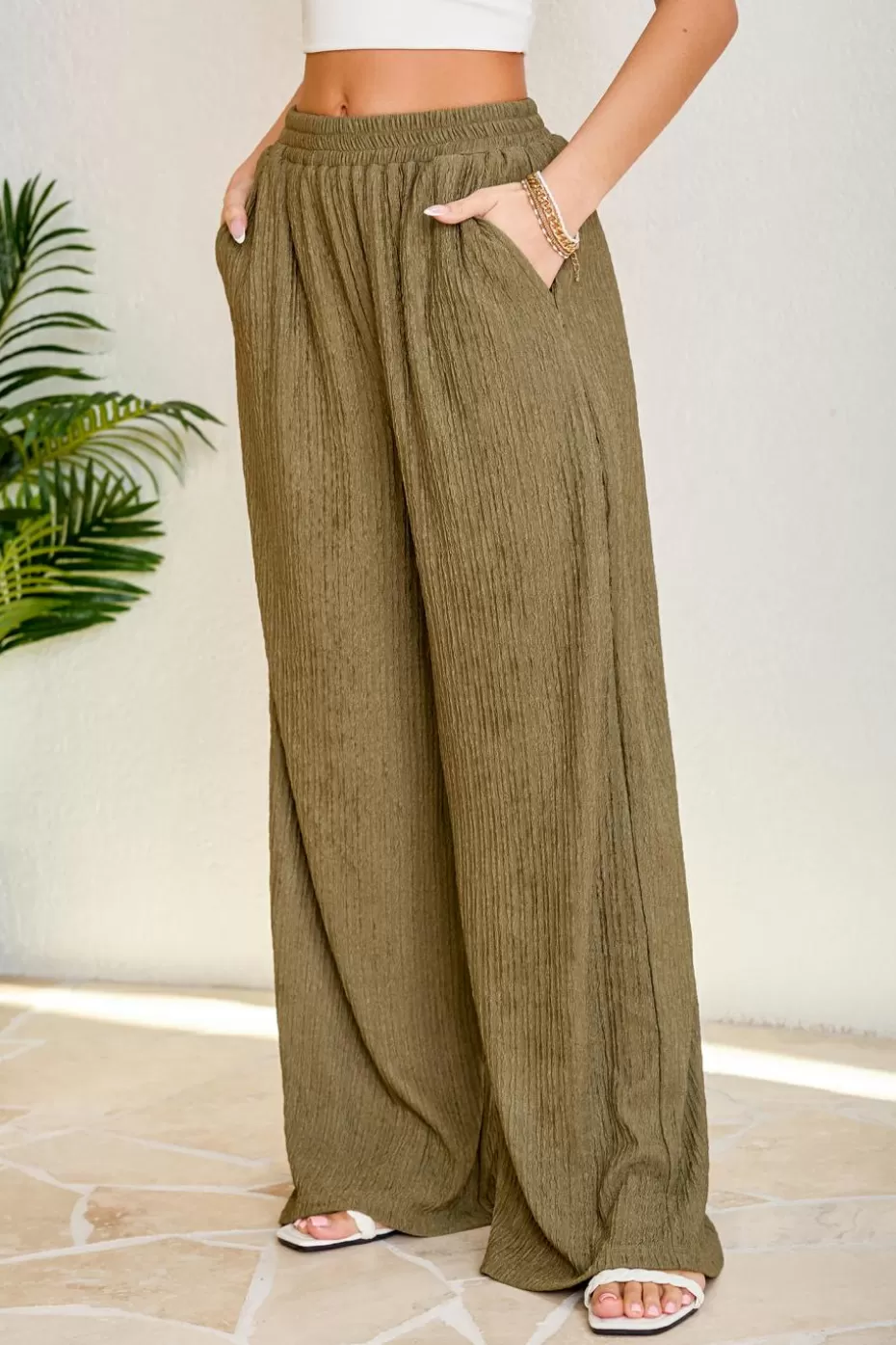 Fashion Cupshe Straight Leg Pants Green