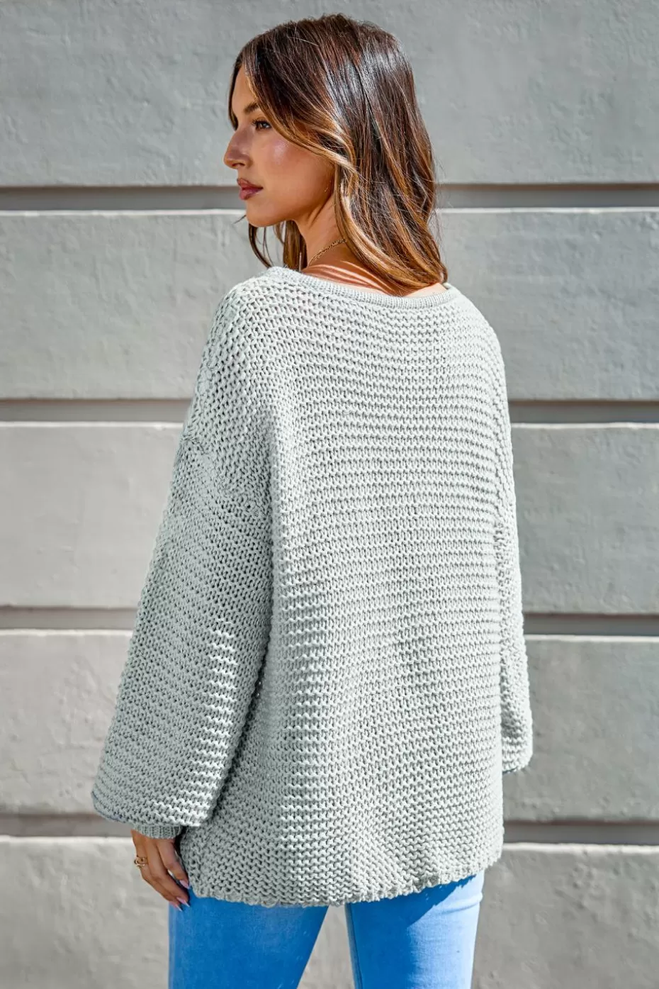 New Cupshe Long Sleeve Sweater Grey