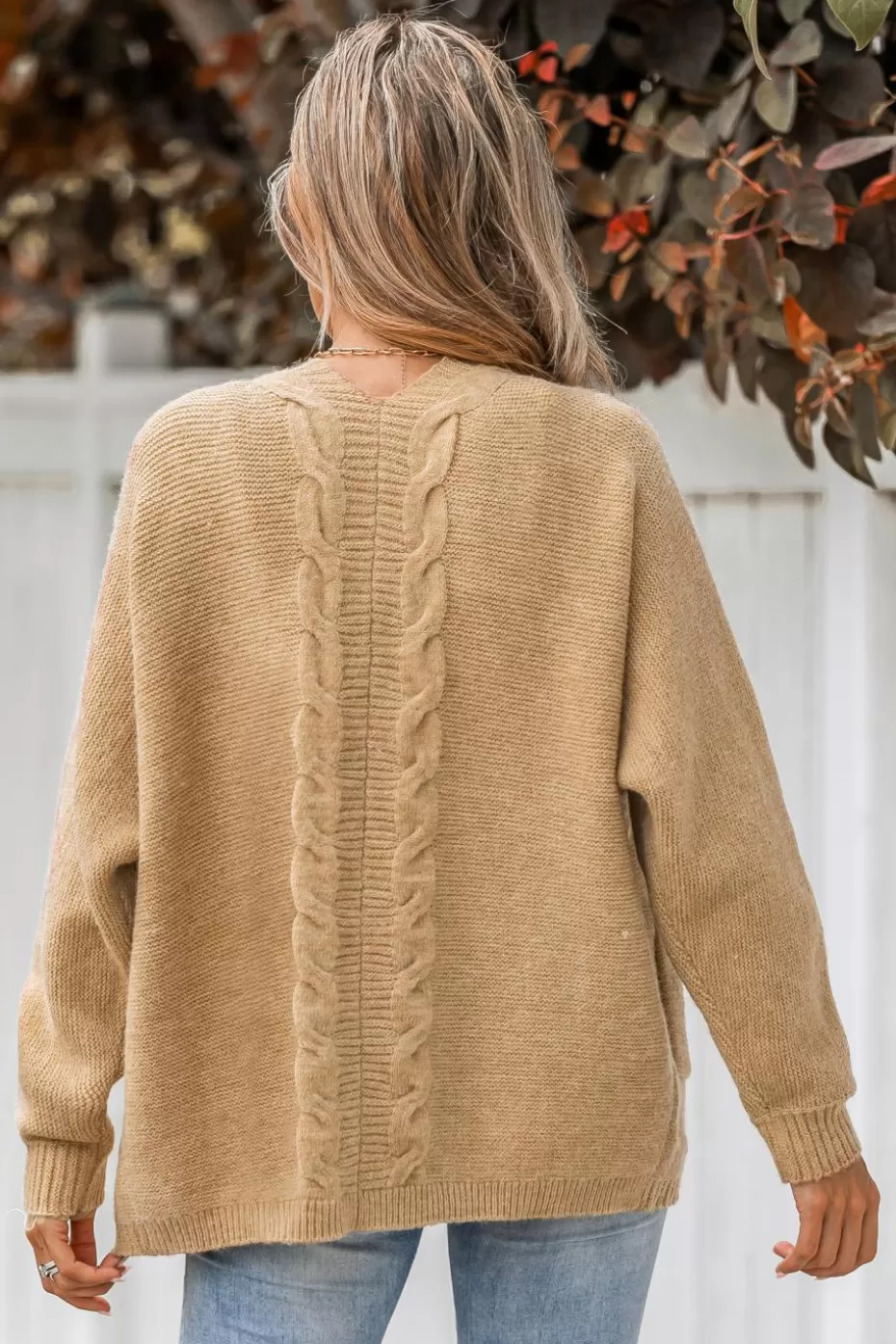 Outlet Cupshe Influencer Edits Warm Hugs Open-Front Chunky Knit Cardigan Light Brown