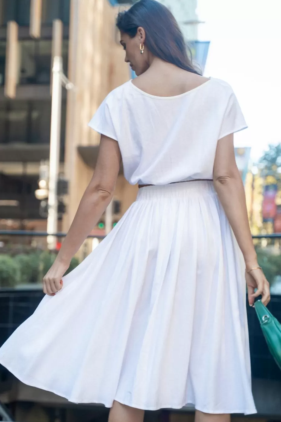 Shop Cupshe Ivory Short Sleeve Crop Top & Midi Skirt Set White