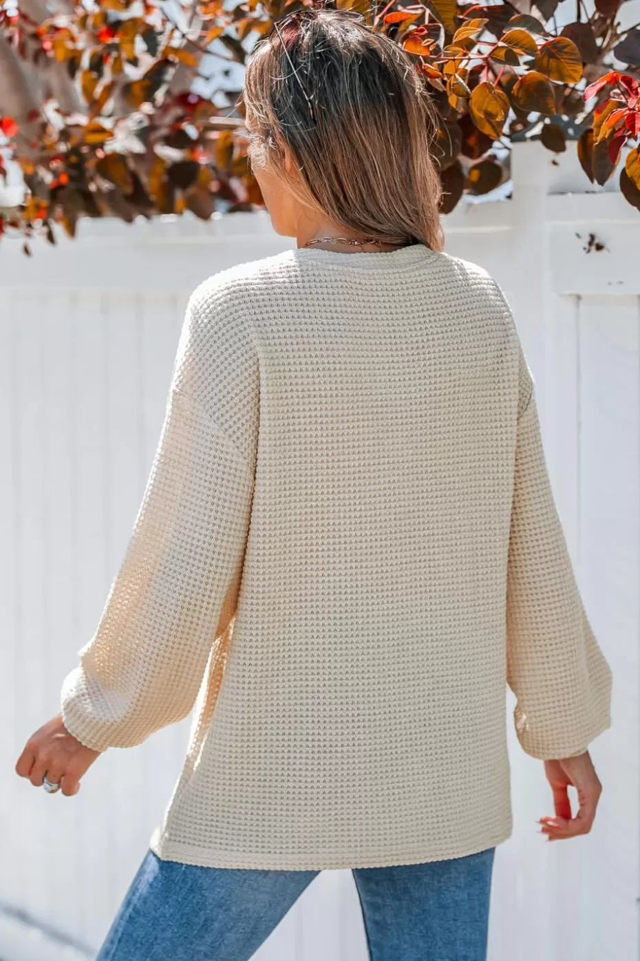 Shop Cupshe Knit V-Neck Front Button Tee Khaki