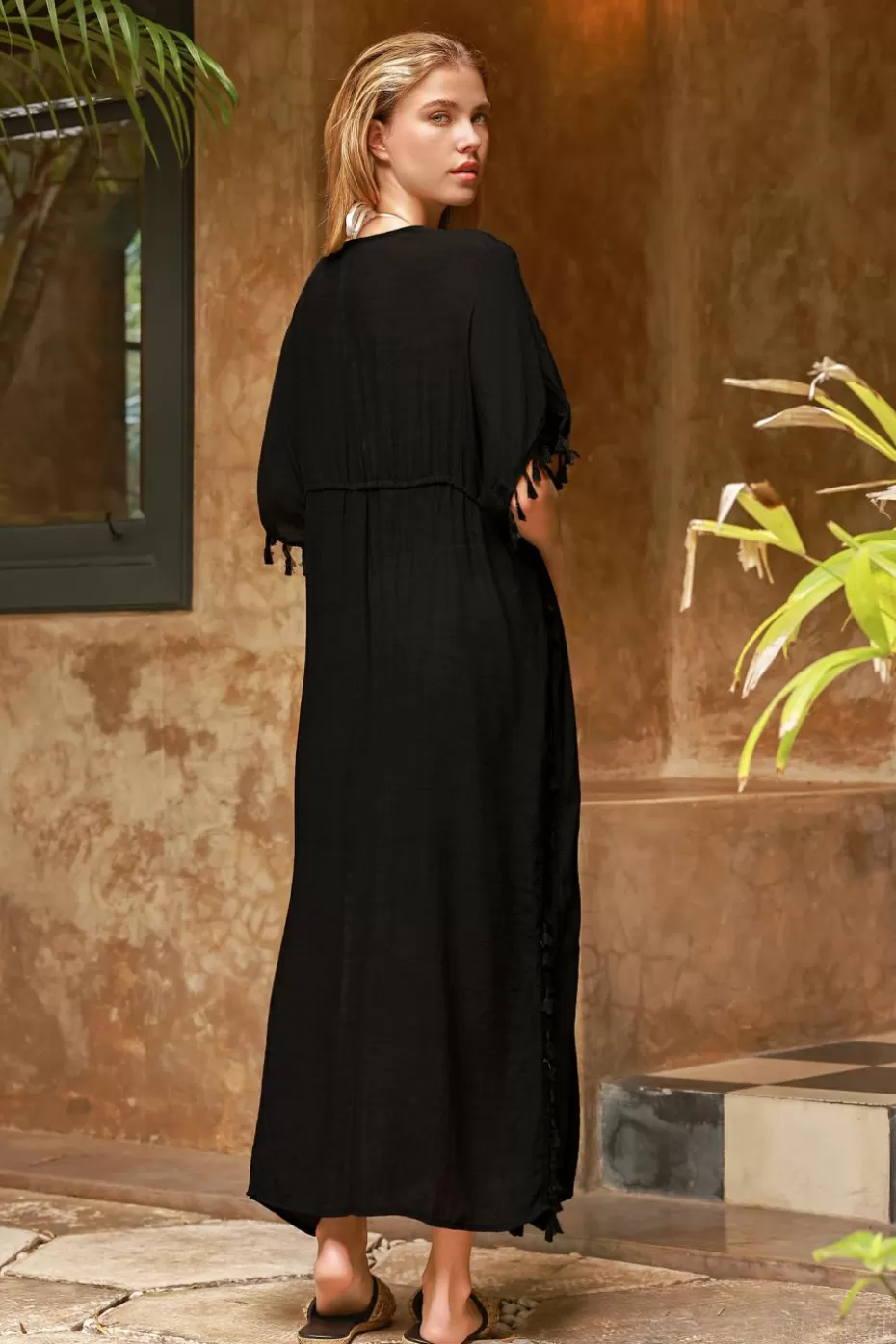 Discount Cupshe Lace Cover-Up Maxi Dress Black