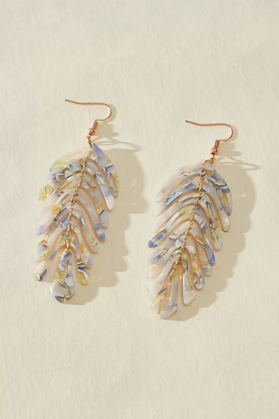 Online Cupshe Marbled Leaf Drop Earrings Multi