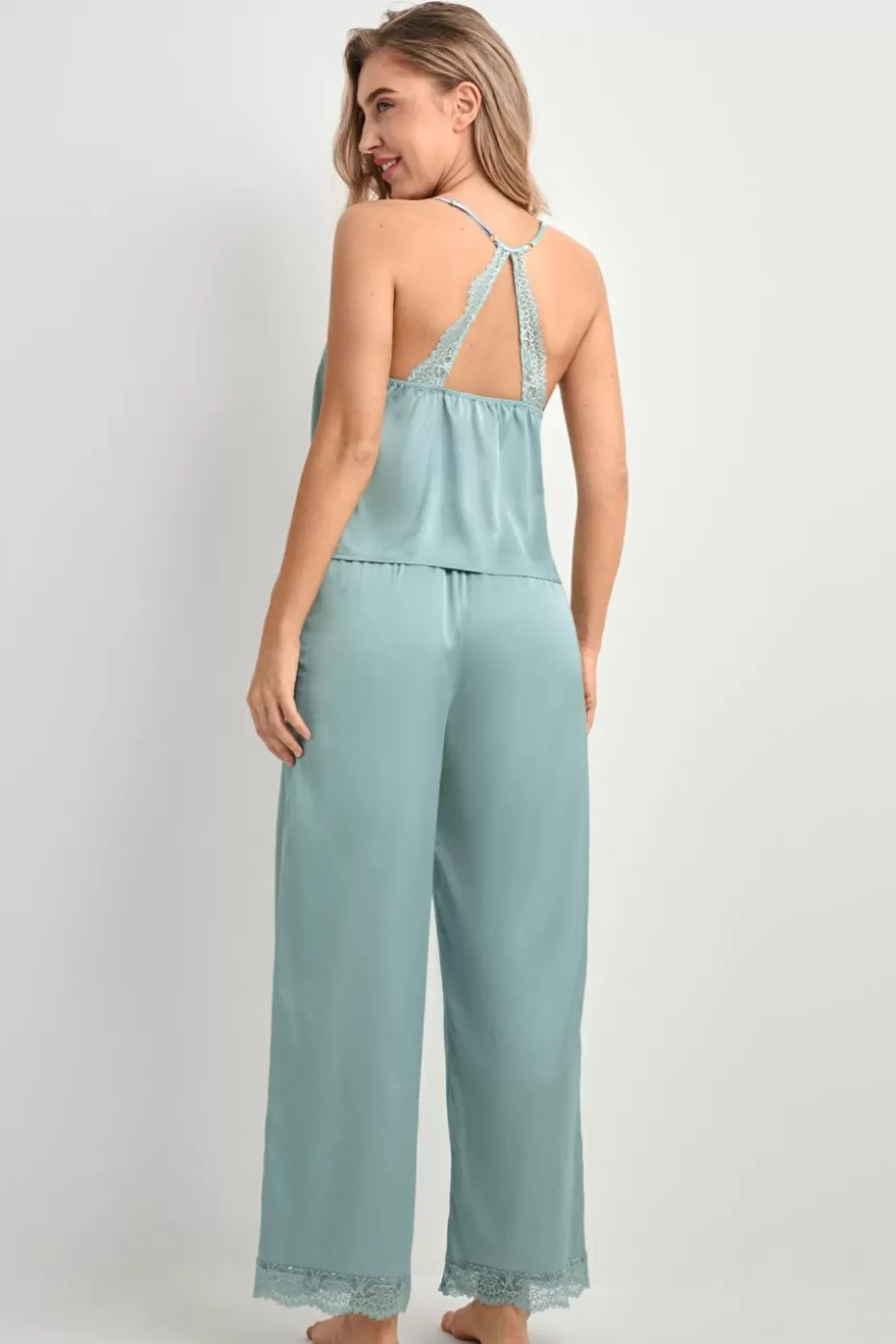 Cheap Cupshe Cami & Straight Leg Pants Pajama Set Mint