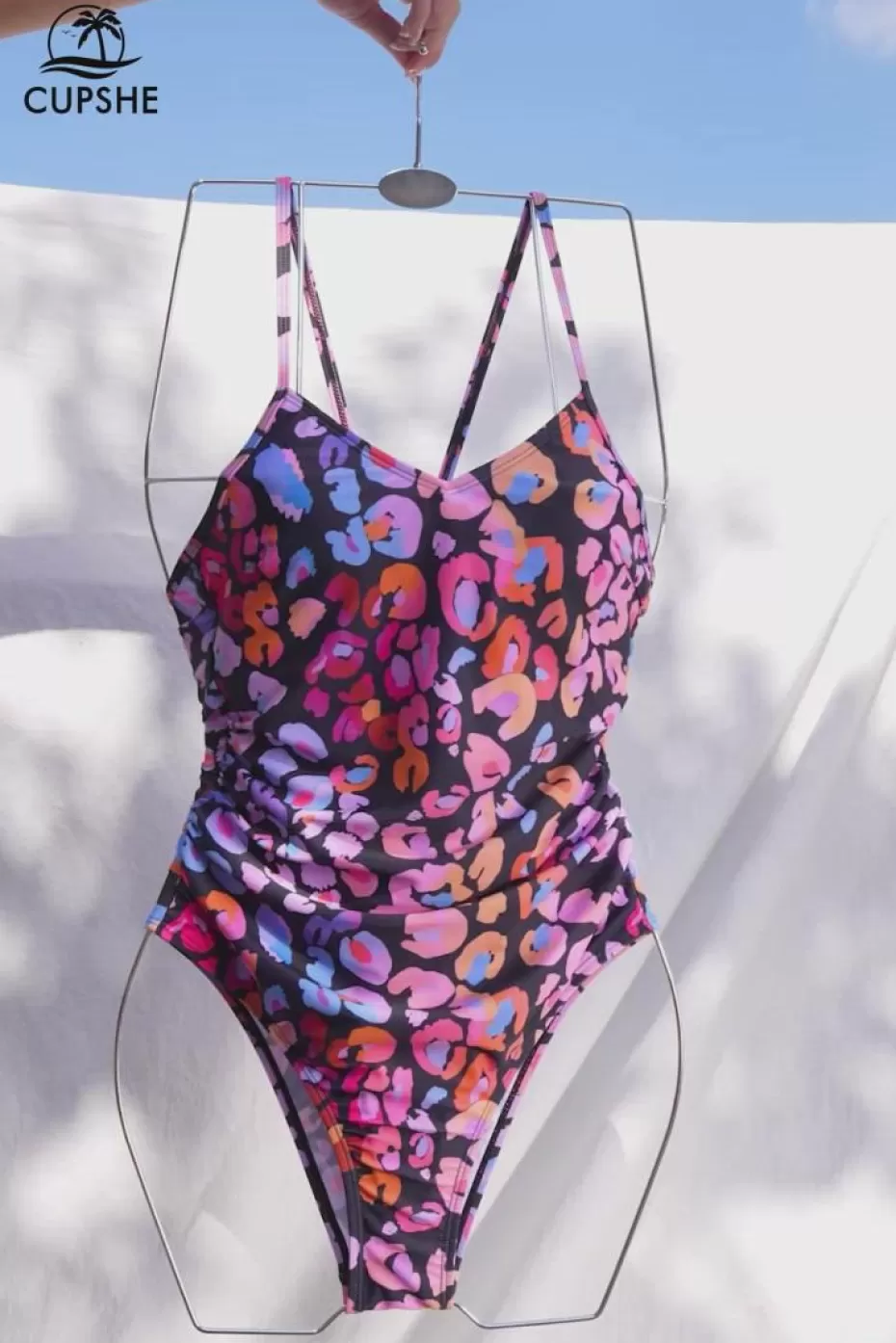 Outlet Cupshe colored Leopard Print O-Ring One Piece Swimsuit Multi