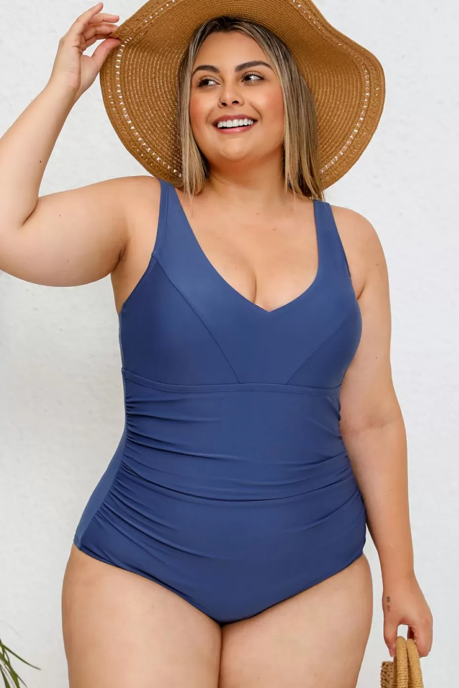 Best Sale Cupshe Scoop Neck Tummy Control One Piece Swimsuit Navy