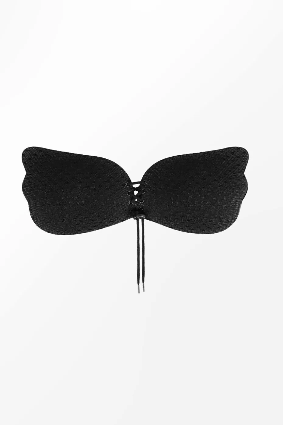Sale Cupshe & Black Lace-Up Front Adhesive Bra Set Neutral