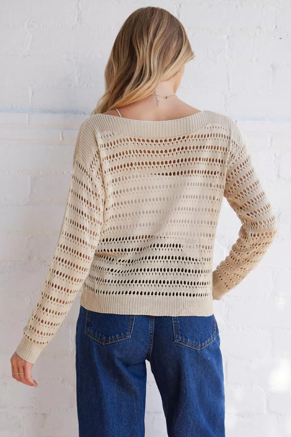 Hot Cupshe Cutout Long Sleeve Top Neutral