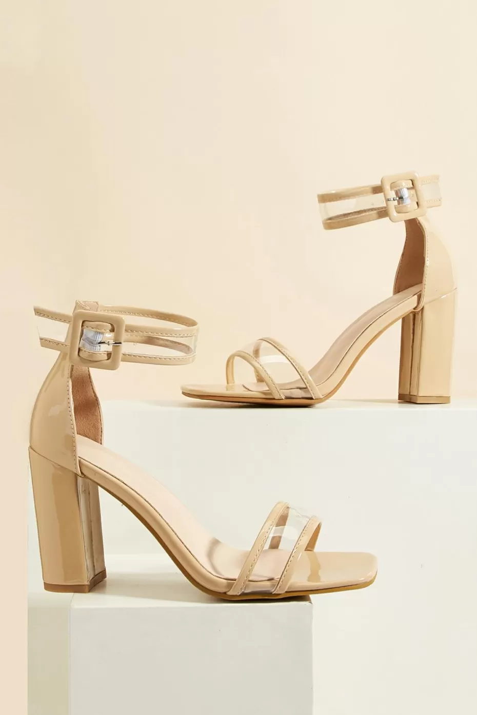 Online Cupshe Nude Ankle Strap Heeled Sandals Neutral