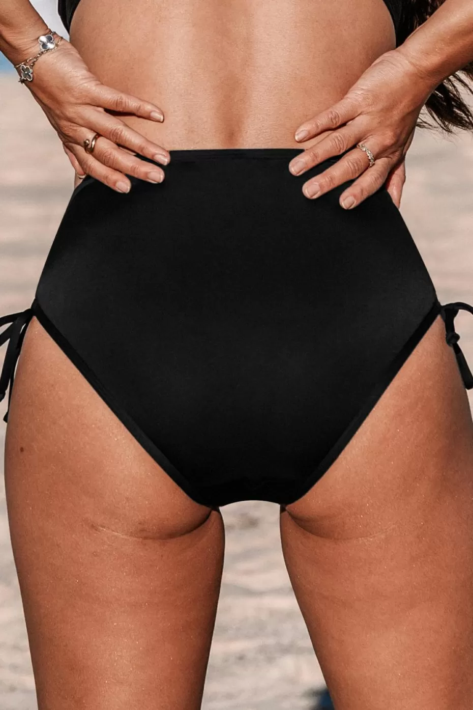 Best Sale Cupshe Period Standard Drawstring Bikini Bottoms Black