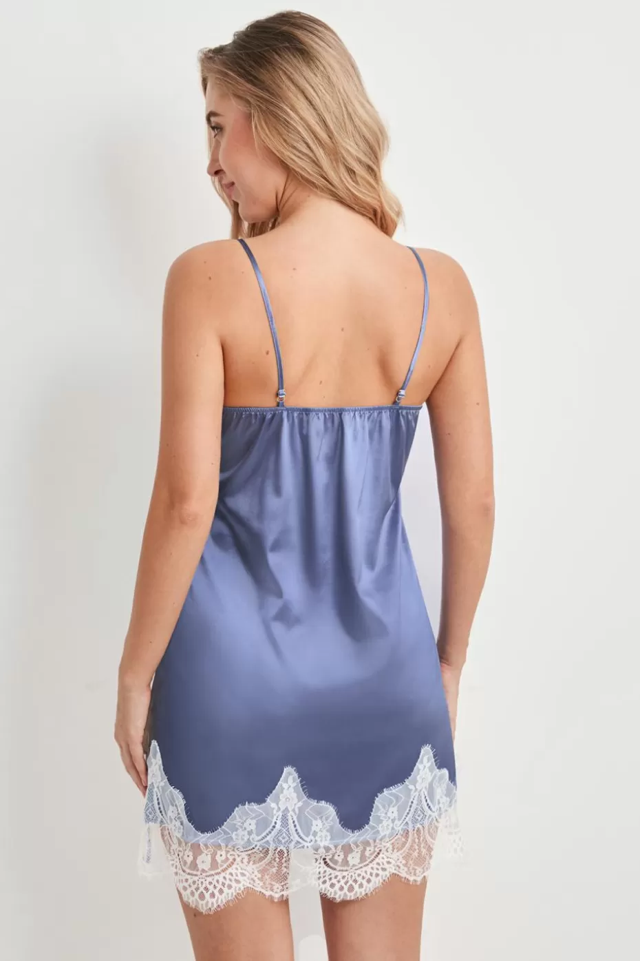 Best Sale Cupshe Satin & White Lace Pajama Set Periwinkle