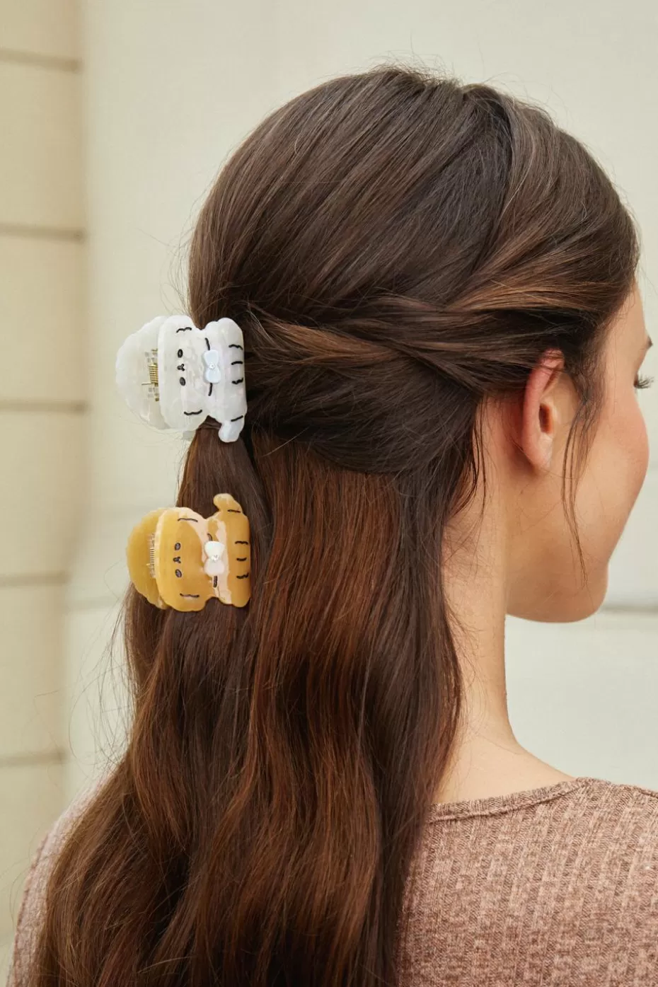 Shop Cupshe Puppy Claw Clip Set White/Yellow