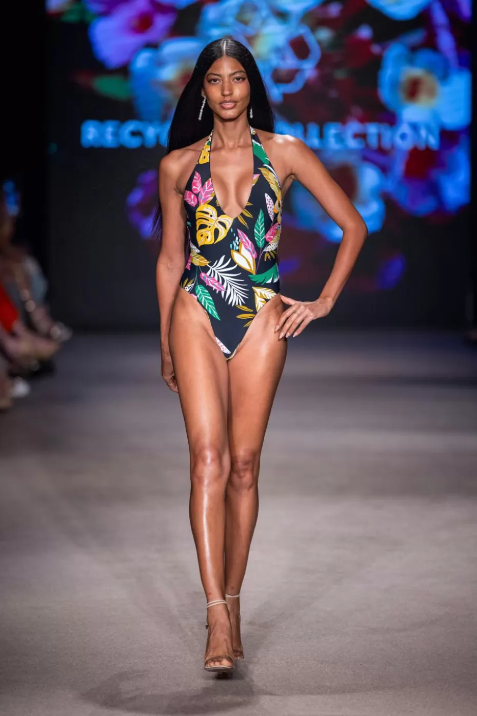 Shop Cupshe Recycled Escaping Reversible Plunging Halter One-Piece Black-Yellow