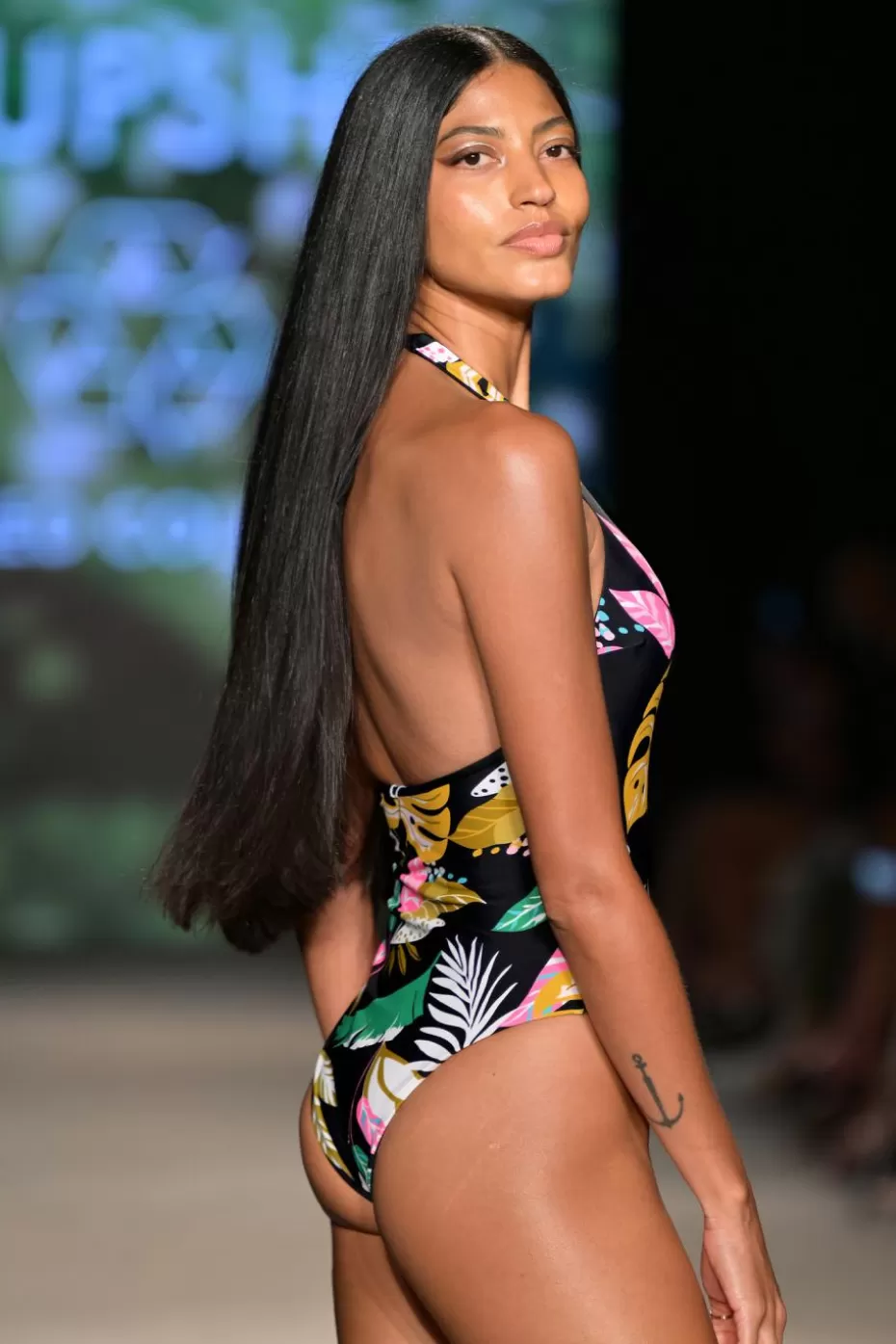 Shop Cupshe Recycled Escaping Reversible Plunging Halter One-Piece Black-Yellow