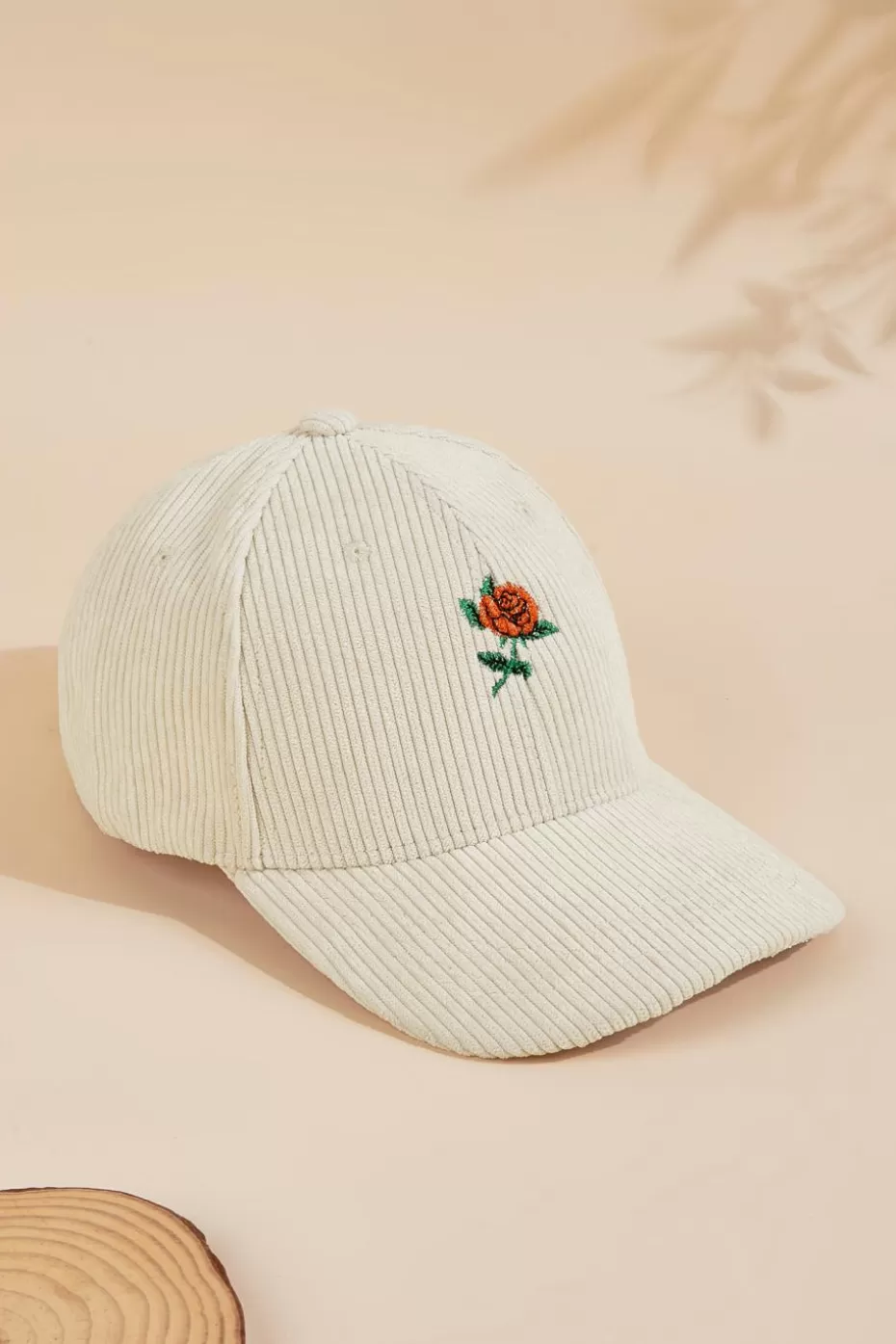 Hot Cupshe Red Rose Embroidered Baseball Cap Off White/Ivory