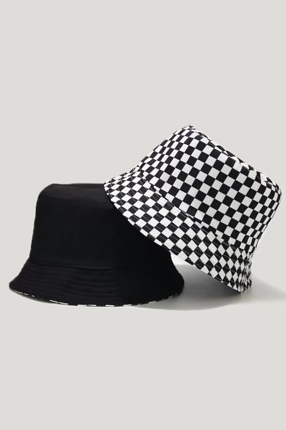 Best Sale Cupshe Reversible Checkered Bucket Hat Black/White