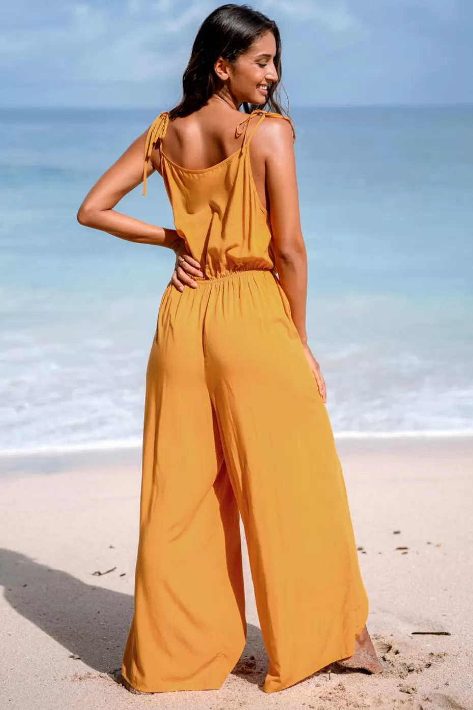 Best Sale Cupshe Rust Tulip Hem Jumpsuit Tangerine