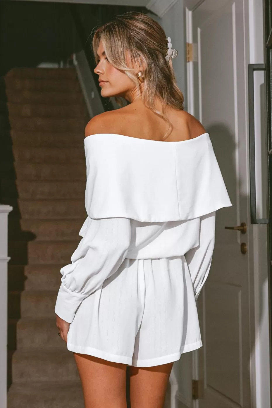 Flash Sale Cupshe Sash Off-Shoulder Top Blue