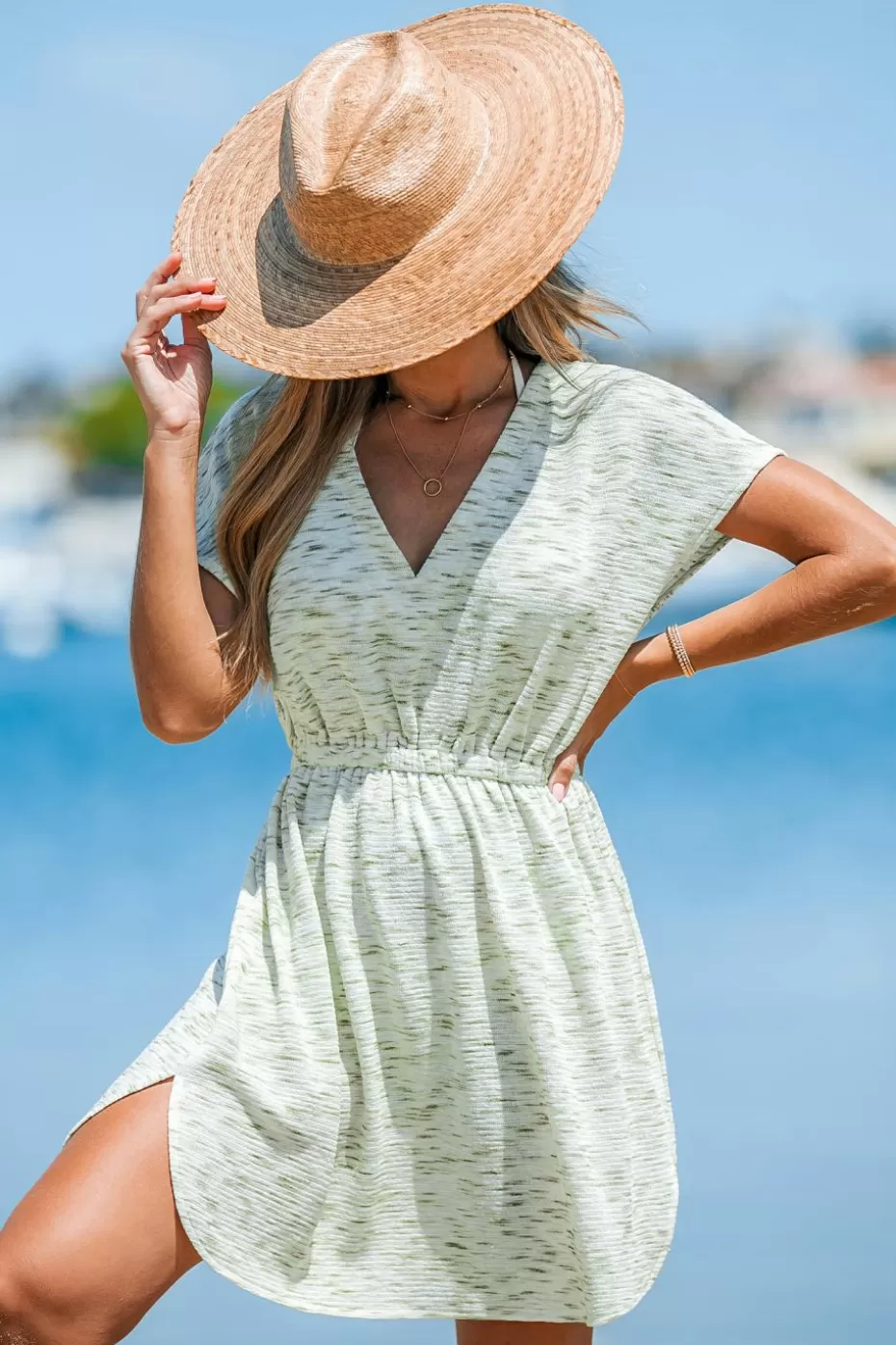 Hot Cupshe Space Dye Cover-Up Dress White