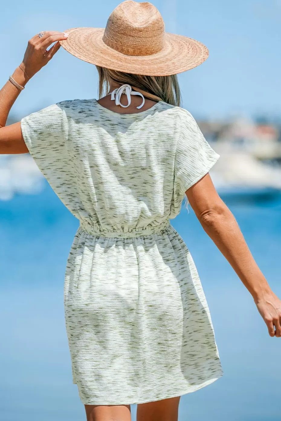Hot Cupshe Space Dye Cover-Up Dress White
