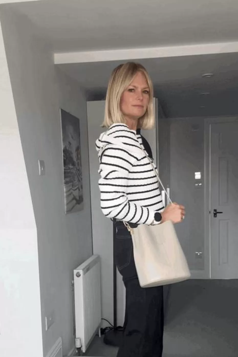 Best Cupshe Striped Off-Shoulder Long Sleeve Sweater Top White